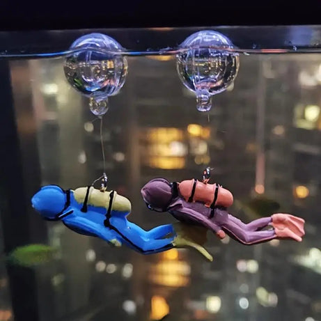 Fish Tank Floating Diver Decoration 