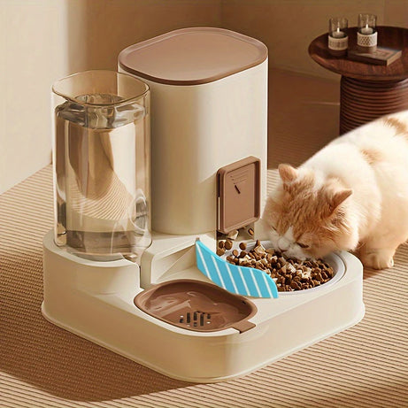 Automatic Cat Feeder Waterer Set 2 in 1 with Large Capacity 