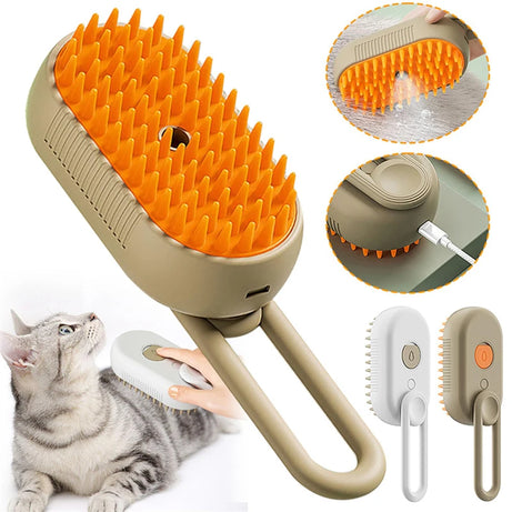 3 in 1 Electric Pet Steam Grooming Brush